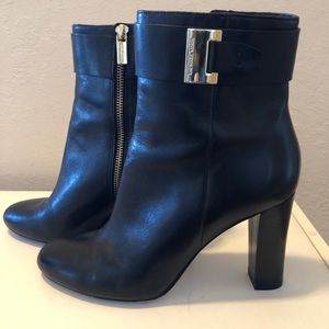 Michael Kors Heeled Ankle Booties w/ gold hardware